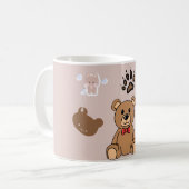 Kawaii Teddy Bear Illustration コーヒーマグカップ (正面左)
