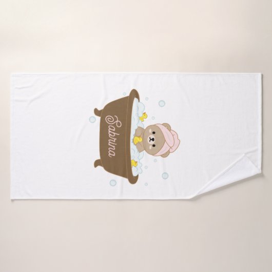 Kawaii Teddy Bear Towel バスタオル (バスタオル)