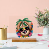 Kawaii Tropical Sloth – Cute Summer Vibes Rainbow  アクリルサイン (ウェディング)