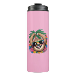 Kawaii Tropical Sloth – Cute Summer Vibes Rainbow  タンブラー