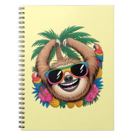 Kawaii Tropical Sloth – Cute Summer Vibes Rainbow  ノートブック