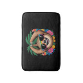 Kawaii Tropical Sloth – Cute Summer Vibes Rainbow  バスマット (正面縦)