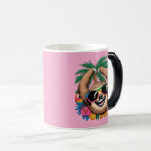 Kawaii Tropical Sloth – Cute Summer Vibes Rainbow  モーフィングマグカップ (正面右)