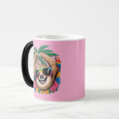 Kawaii Tropical Sloth – Cute Summer Vibes Rainbow  モーフィングマグカップ (正面左)