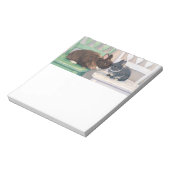 Kawaii Two Bunnies Notepad Cute Rabbit Art ノートパッド (回転)