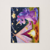 Kawaii Unicorn Camping Under Starry Sky ジグソーパズル (縦)