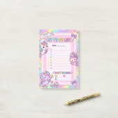 Kawaii Unicorn To-Do List Personalized Sticky Note ポストイット (デスク上)
