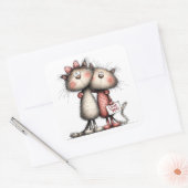 Kawaii Valentine Character 3 Inch Sticker – Cute L スクエアシール (封筒)