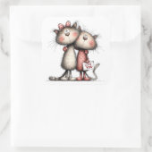 Kawaii Valentine Character 3 Inch Sticker – Cute L スクエアシール (バッグ)