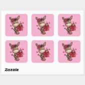 Kawaii Valentine Character 3 Inch Sticker – Cute L スクエアシール (シート)