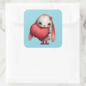 Kawaii Valentine Character 3 Inch Sticker – Cute L スクエアシール (バッグ)