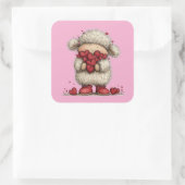 Kawaii Valentine Character 3 Inch Sticker – Cute L スクエアシール (バッグ)