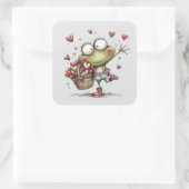 Kawaii Valentine Character 3 Inch Sticker – Cute L スクエアシール (バッグ)