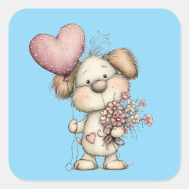 Kawaii Valentine Character 3 Inch Sticker – Cute L スクエアシール