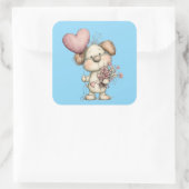 Kawaii Valentine Character 3 Inch Sticker – Cute L スクエアシール (バッグ)