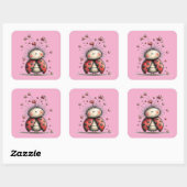 Kawaii Valentine Character 3 Inch Sticker – Cute L スクエアシール (シート)