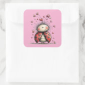 Kawaii Valentine Character 3 Inch Sticker – Cute L スクエアシール (バッグ)