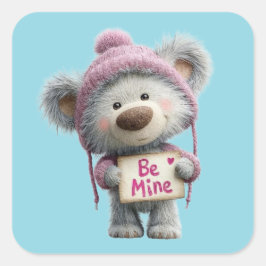 Kawaii Valentine Character 3 Inch Sticker – Cute L スクエアシール