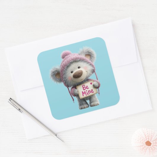 Kawaii Valentine Character 3 Inch Sticker – Cute L スクエアシール (封筒)