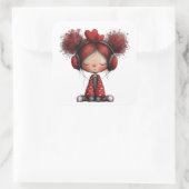 Kawaii Valentine Character 3 Inch Sticker – Cute L スクエアシール (バッグ)