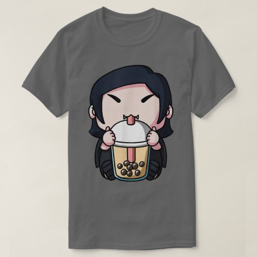 Kawaii Vampire Halloween Boba Milk Tea Bubble Tea  Tシャツ (デザイン正面)