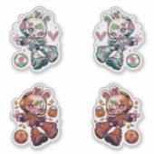 Kawaii Victory&Halloween Soccer Bunny Chibi 4-Pack シール (正面)