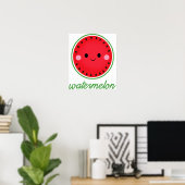 Kawaii Watermelon ポスター (ホームオフィス)