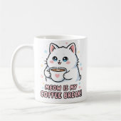 Kawaii White Cat Coffee Mug コーヒーマグカップ (左)