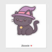 Kawaii Witch Cat in Purple Hat Classic T-Shirt シール (シート)