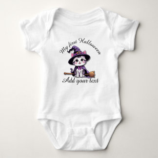 Kawaii Witch Kitten – Baby Halloween Bodysuit ベビーボディスーツ