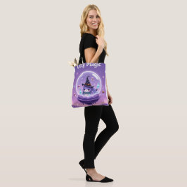 Kawaii Witch Snow Globe Tote Bag Purple トートバッグ
