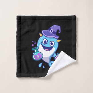 Kawaii Wizard Whale Potion Science Design ウォッシュタオル