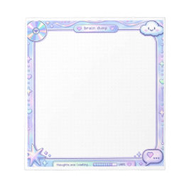 Kawaii Y2K Cyber Pastel Brain Dump Notepad Design ノートパッド
