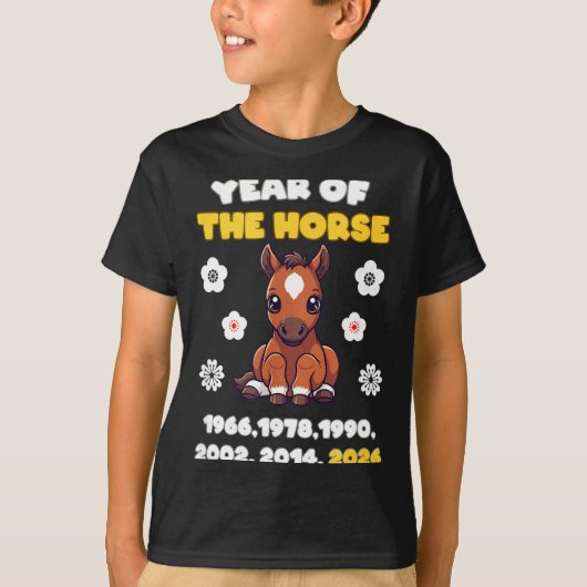 Kawaii Year Of Horse Chinese Zodiac 2026 Animal  Tシャツ (正面)
