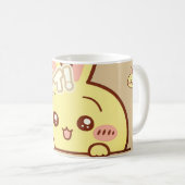 Kawaii Yellow Bunny Coffee Mug - Cute Aesthetic Ce コーヒーマグカップ (正面右)