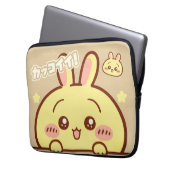 Kawaii Yellow Bunny Laptop Sleeve ラップトップスリーブ (正面左)