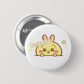 Kawaii Yellow Bunny Pin - Cute Aesthetic Round But 缶バッジ (正面&裏面)