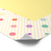 Kawaii Yellow Duckling with Polka Dot Nursery Art ポスター (角)