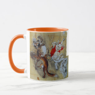 kawanabe kyosai, Tanuki and monster cat マグカップ