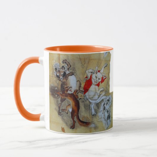 kawanabe kyosai, Tanuki and monster cat マグカップ (左)