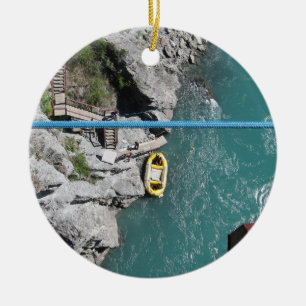 Kawarau橋Bungy POV、Queenstown、ニュージーランド セラミックオーナメント