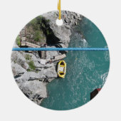 Kawarau橋Bungy POV、Queenstown、ニュージーランド セラミックオーナメント (裏面)