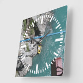 Kawarau Bridge Bungy POV、クイーンズタウン、ニュージーランド スクエア壁時計 (傾斜)