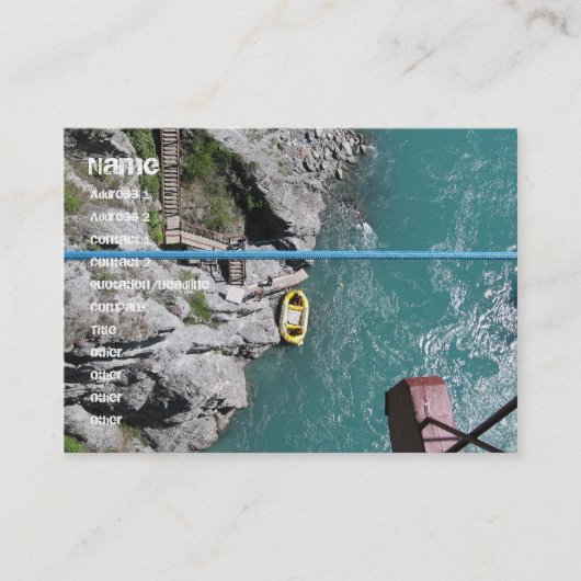 Kawarau Bridge Bungy POV、クイーンズタウン、ニュージーランド 名刺 (正面)