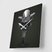 Kawasaki H2R | Black background スクエア壁時計 (傾斜)