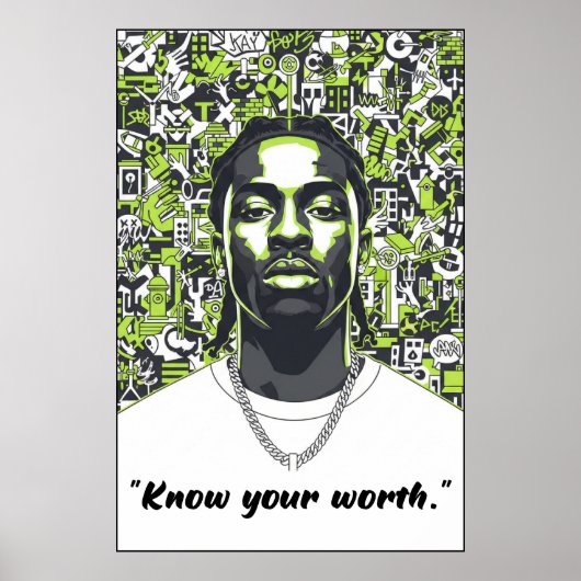 Kay Flock Poster – Know Your Worth Motivation Art ポスター (正面)