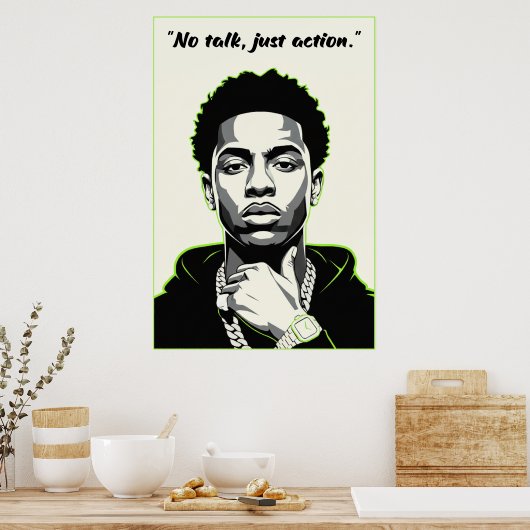 Kay Flock Poster – No Talk Just Action ポスター (キッチン)