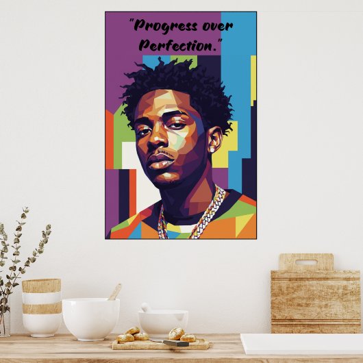Kay Flock Poster – Progress Over Perfection ポスター (キッチン)