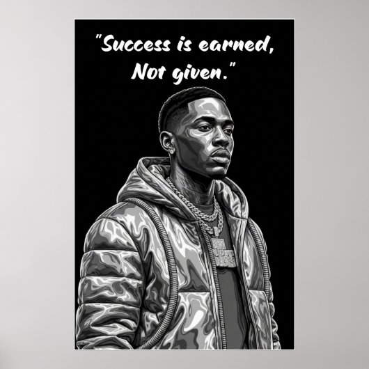 Kay Flock Poster – Success Is Earned Motivation ポスター (正面)