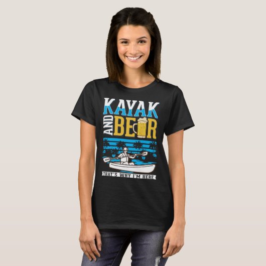Kayak And Beer Kayaker Kayak Tシャツ (正面フル)